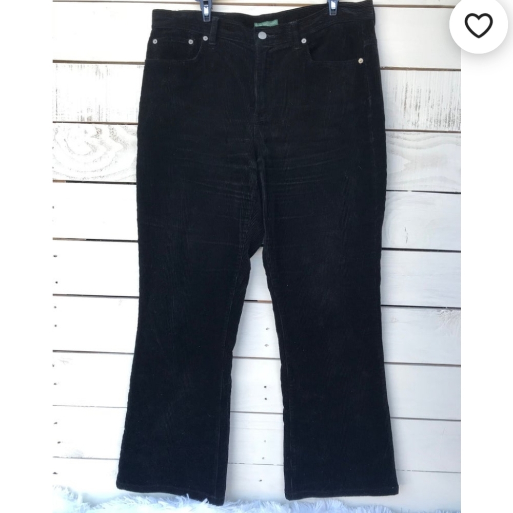 Lauren Jeans Company Black Corduroy Flared pants